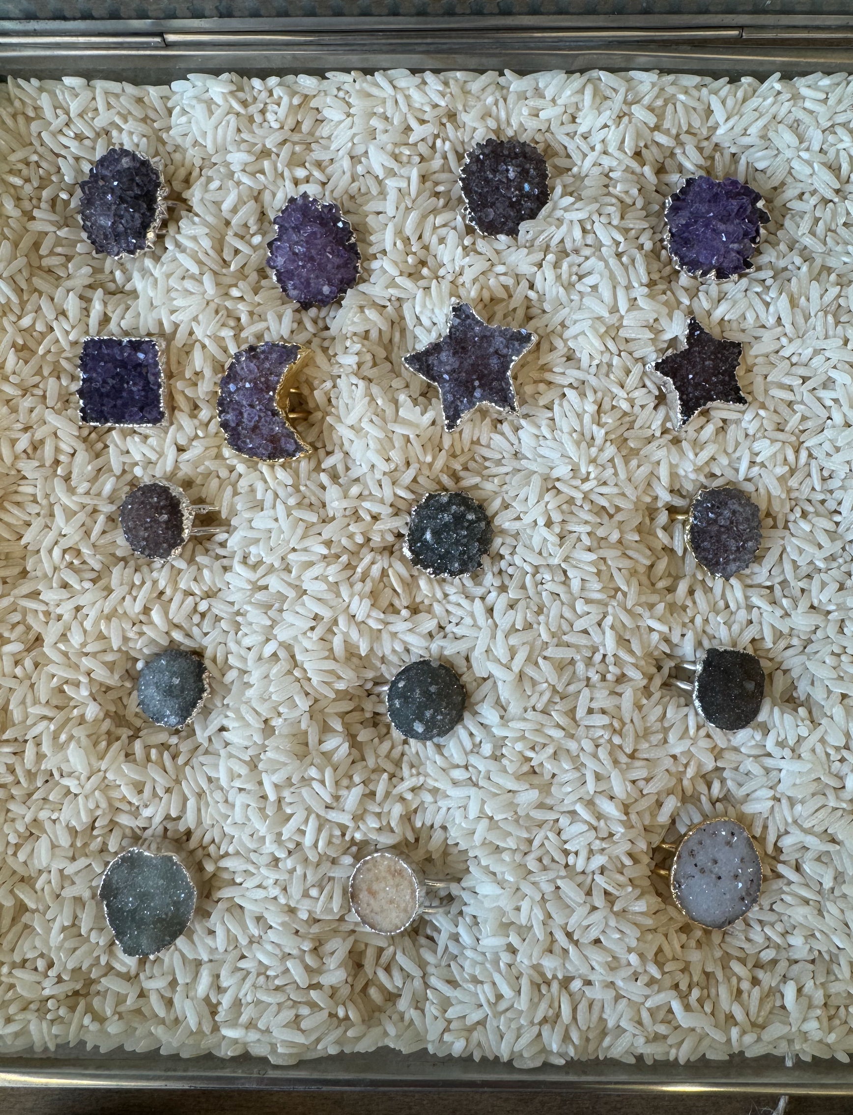 Druzy Rose - rings