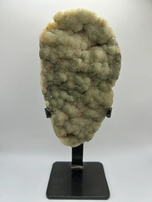 Green Quartz Druzy Stone- Special Formation on Stand